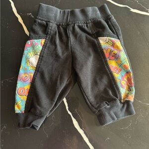 Apple Bottom Kids Black Joggers with Colorful‎ Side Print